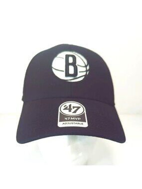 Brooklyn Nets 47 MVP Adjustable Black Cap With Embroidered Logo